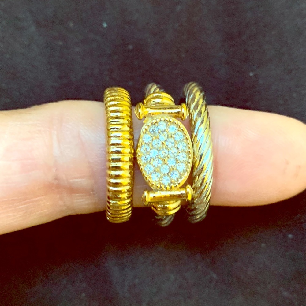 Stacking rings gold and silver